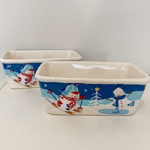 Let It Snow St. Nicholas Square Mini Loaf Pans - Set of 2